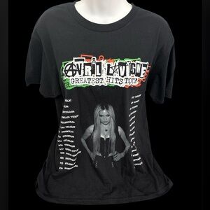 Vintage Avril Lavigne Band Shirt Greatest Hits Tour Tee Medium Rock Tee